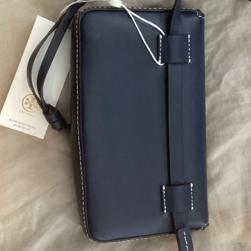 Tory Burch Dark Blue Bell Bag - Picture 3 of 6